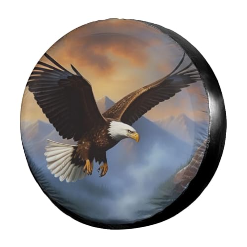 Image of Delerain Eagle Mountain Lake Spare Tire Cover Wheel Protectors Sun Protector Waterproof for Trailer RV SUV Truck and Many Vehicle(16 Inch for Diameter 29 inch-31 inch)
