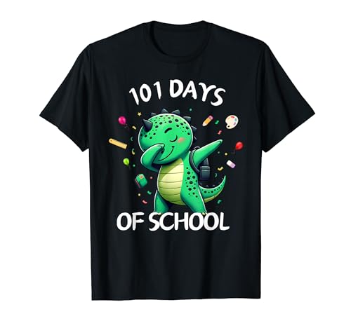 Happy 101 Days School Cute T Rex Dinosaurier Smarter Student T-Shirt