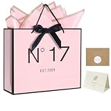 QLSKO 13' Birthday Gift Bag with Card Envelope Sticker Bow Ribbon and Tissue papers for Women Girls Design with Handles,13th-100th (EST.2009 17th, 13' W x 10.5' H x 4.3' D)