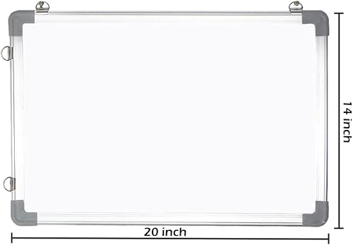 Miniatura 7 de Pizarra blanca de borrado en seco, 20 x 14 pulgadas (19.7 x 13.8 in) para pared, marco de aluminio para colgar para niños, dibujar y escribir enseñar