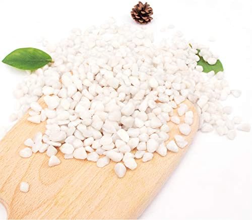 Piedras decorativas blancas de 18 libras para acuario pequeño, grava, río roca, piedras ornamentales de jardín, grava decorativa pulida natural,