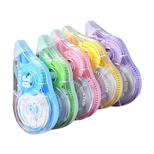 5 Pcs Correction Tape, Large Capacity Adhesive Rollers, Portable White Out Tape Correction Rollers for School, Office