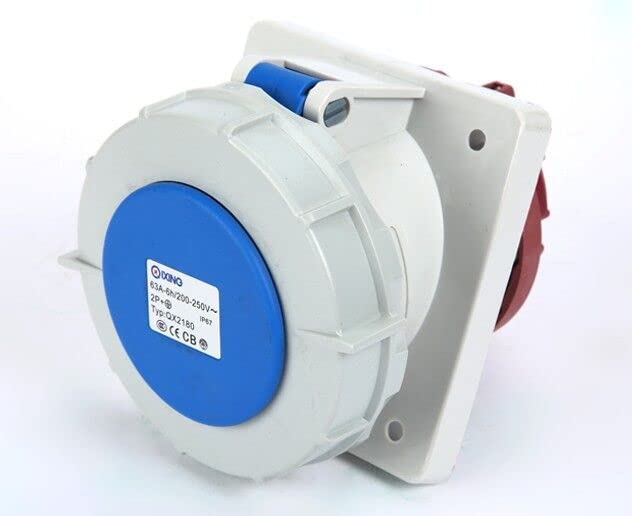 IEC60309 Waterproof Industrial CEE Connector Socket 3Pin 63A 220V-250V 2P+E IP67