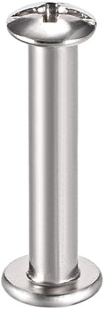 uxcell Screw Post Fit for 1/8"(4mm) Hole Dia, Female 4x20mm Belt Buckle Binding Bolts Leather Fastener Carbon Steel 20 Sets