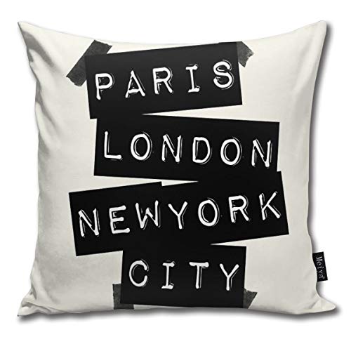 Rasyko Paris London - Funda de cojín para sofá de Cama, Coche, 45,7 x 45,7 cm