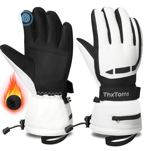 ThxToms skihandschuhe für Damen und Herren, Wasserdicht winterhandschuhe mit 3M Thinsulate Wärmefutter, Fahrradhandschuhe Touchscreen, Laufen, Skifahren,Wandern,Radfahren,Motorradfahren