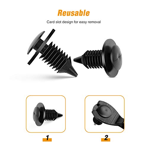 Gooacc Oem # N805155-S Interior Door Panel Clip Nylon Automotive Clips Rivet Retainer Fender Bumper Fasteners Clips For Ford And Dodge (2919T Qty: 25 For Ford) #TOP3