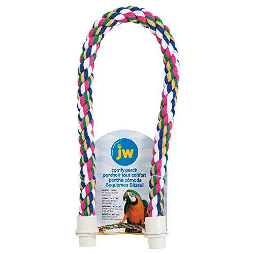 Image of JW Pet Comfy Perch for Birds Flexible Multi-Color Rope, Large - 36 inch Length (Pack of 12)