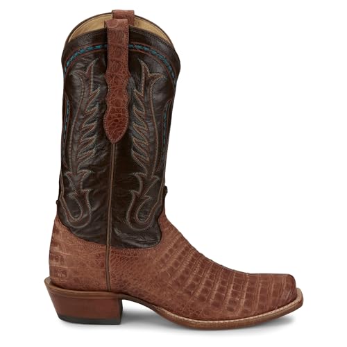 Tony Lama Men`s Tan Caiman Belly Brown Cowhide Top Tan 11.5 D4