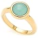 Produktbild JEWELS BY LEONARDO Ring Bea  Cocktail-Ring aus goldfarbenem Edelstahl  Gr. 18 (56)  türkisfarbener runder Solitäer aus Glas-Cabochon  Geschenk Damen Schmuck  023062