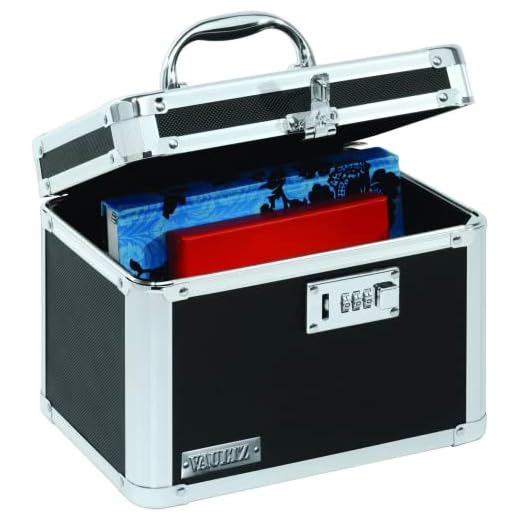 Vaultz Combination Lock Box, 7.75 x 7.25 x 10 Inches, (VZ01004), Black/Chrome