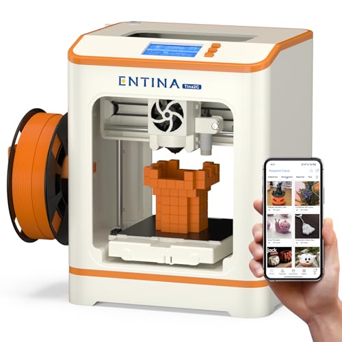 Entina Mini 3D Printer Tina2C for Kids and Beginners, Fully Assembled...