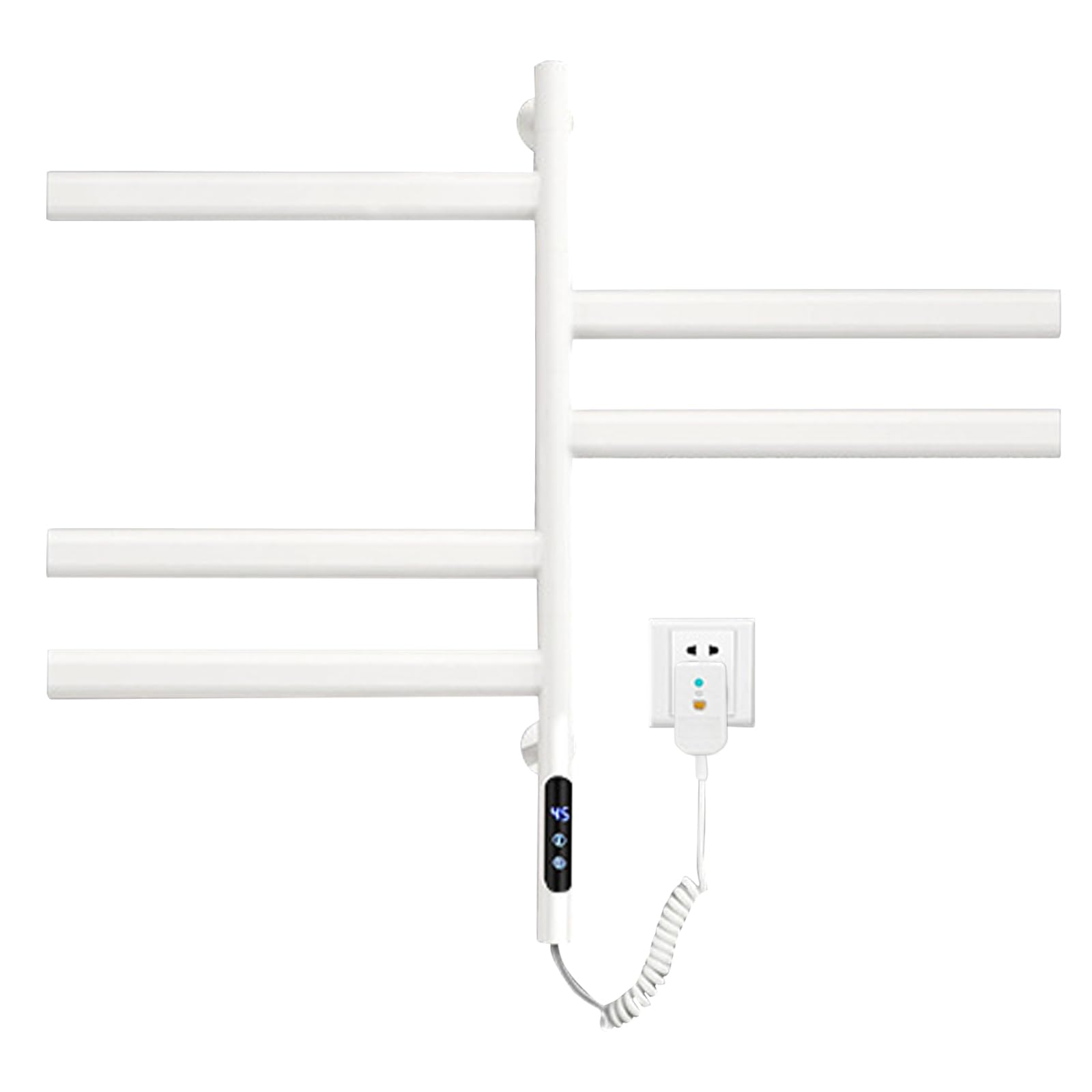 Sèche-serviettes électrique mural rotatif 85W blanc pour réchauffer vos serviettes de bain