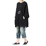 FTCayanz Damen Neu Oversize T-Shirt Langarm Casual Tunika Tops Sweatshirt – Bild 5