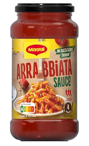 MAGGI Pasta Sauce Arrabbiata Nudelsauce mit natürlichen Zutaten, scharf, 6er Pack (6 x 500g)