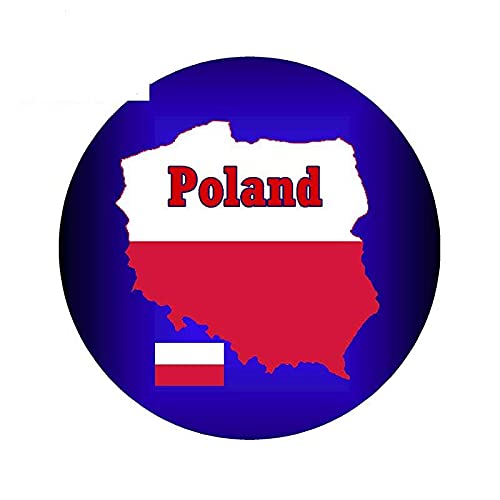 Pegatinas de coche de 13cm x 13cm, calcomanía de bandera de mapa de Polonia, imán redondo de recuerdo para nevera, coche impermeable