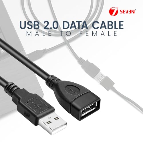 Image of 7SEVEN USB Cable 2.0 5 meter Extension Male-A to Female-A Suitable to Extend Mouse Printer Scanner Keyboard DVR NVR External HDD Device to Operate Conveniently