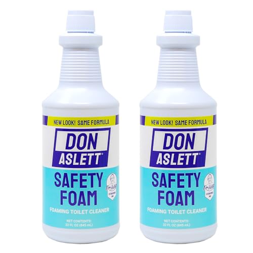 Image of Don Aslett Safety Foam Toilet Bowl Cleaner (32 Oz Bottle, Pack of 2) Acidic Detergent and Deodorizer | Cleans Hard Water and Mineral Stains in Porcelain Toilets