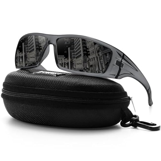 Polarized Sports Sunglasses for Men Women Unbreakable Frame Cycling Fishing Wrap Around Sunglasses UV400 Protection