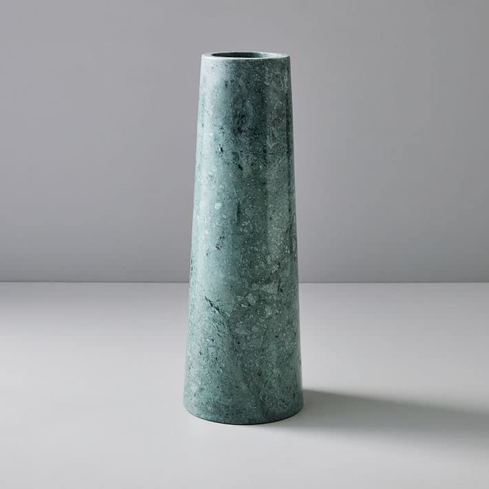 RM Stylish Home Decor Gorgeous Flower Vase | Marble Cylinder Vases | Decorative Vases for Table Top | Natural Stone Vase | Living Room, Bedroom, Office Room | 25cm | Pack of 1 Peice | Green-image-19