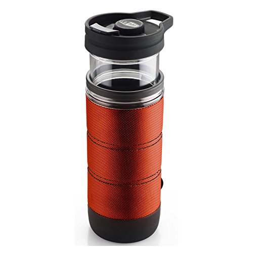 GSI Outdoors, Commuter JavaPress, French Press Coffee Mug, Superior Backcountry Cookware Since 1985, Orange