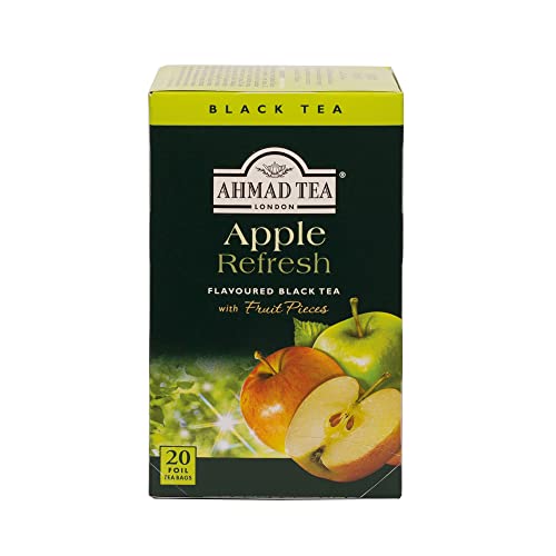 Ahmad Tea - Thé Noir Fruité Aromatisé Sachet Ahmad Tea - Pomme - Thé Noir Fruité Aromatisé - Boite, 20 unité (Paquet de 1)