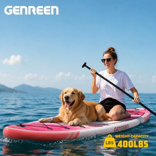 Image of Inflatable Stand-Up Paddle Boards - Available 32 inch /33 inch /34 inch Widths Inflatable Paddle Board with SUP Accessories, Camera Mount, Basic All-Around SUP Board for All Skill Levels, Up to 450lbs