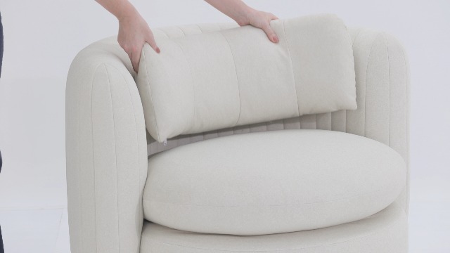 Sillón Giratorio Chenille Rosa miniatura 6