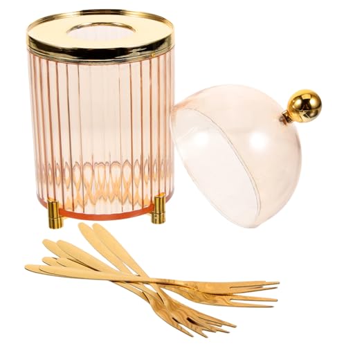 NAMOARLY 1 Set Cake Fork Picking Fruits Fruit Appetizer Forks Dessert Forks Fork Holder Mini Fruit Forks Drink Stirrers 2 Prong Fork Pastry Forks Bbq Fork Fruit Picks Stainless Steel Golden
