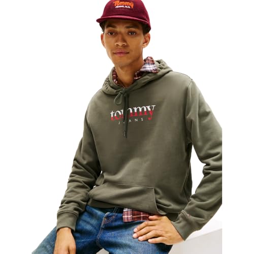 Tommy Jeans Men's Medium Weight Hoodie Sweatshirt with Printed Two-Tone Logo2