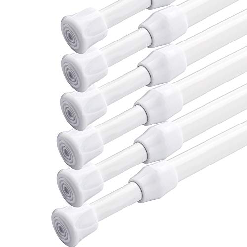 6Pcs Curtain Rod Tension Curtain Rod Adjustment Length 28-48" Spring Curtain Rods