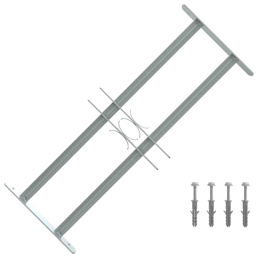 vidaXL Adjustable Security Grille Windows with 2 Crossbars 500-650mm Protector — image 1