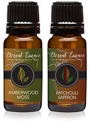 Image of Eternal Essence Oils 2 Pack 10ml Premium Fragrance Oil - Amberwood Moss & Patchouli Saffron - for Candle, Soap Making, Aromatherapy, Diffusers, Home Care, & Humidifiers