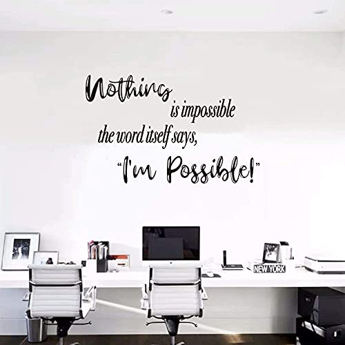 Summerjokes Funny Inspiring Nothing Is Impossible. The Word Itself Says I'm Possible! Wall Sticker Decal Vinyl Wall Sticker, Family Living Room Dining Room Bedroom Apartment Gym Dormitory Office Cafe Art Wall Decoration #TOP2
