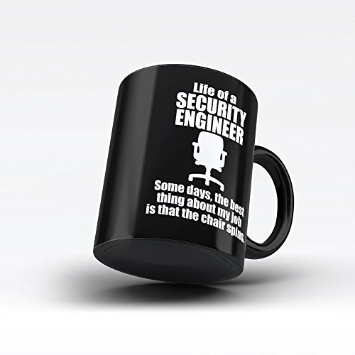 Sarcasm-Funny-Gift-Mug-For-Security-Engineer-Life-of-a-Security-Engineer-Black-Coffee-Mug-By-HOM-Unique-Gift-Idea-for-Office-Friends-Colleagues-Co-Workers-Mentors-Seniors-Bosses