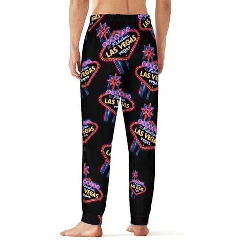 Welcome to Fabulous Las Vegas Pajamas for Men Lightweight Pjs Sleepwear Soft Sleep Lounge Pant with Elastic Waistband2