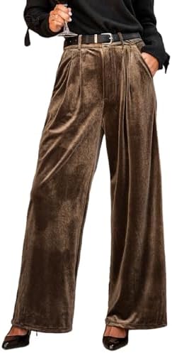 CUPSHE Velvet Pants for Women Wide Leg Dressy Velour Palazzo Work...