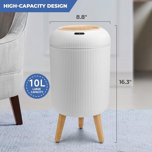 pukomc smart sensor wastebasket convenient and hygienic easy to use technology sensor waterproof wastebasket plastic trash can for kitchen bathroom bedroom living room office and outdoor