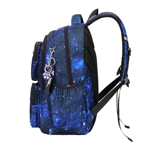 Image of MATMO Multi-Pocket Girls Boys School Backpack Kids Student Bookbag Travel Daypack (Royal Blue)