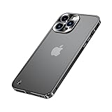 iPhone15 pro 用ケース アルミバンパー カメラ保護 ワイヤレス充電対応 自動バックル式 半透明マット iPhone15pro カバー アイフォン15 プロ スマホケース バンパーケース 耐衝撃 指紋防止 衝撃吸収 背面保護 片面保護 バンパーロック ストラップホール 背面半透明 人気ケース cs104 (iPhone15 pro,ブラック)