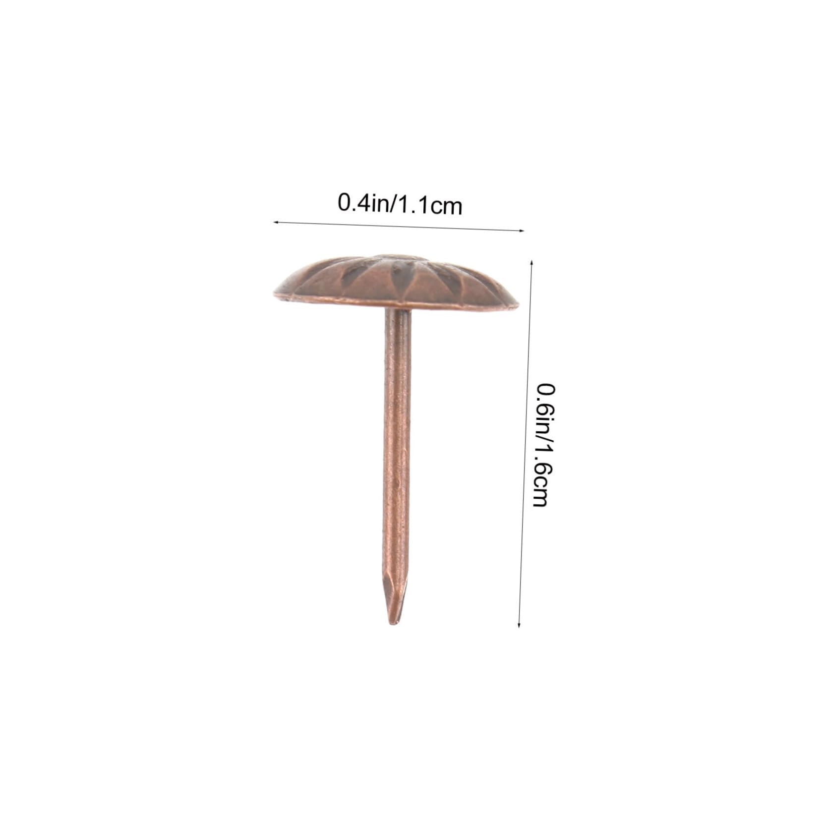 SEWACC 300pcs Red Bronze Bubble Nails Sturdy Upholstery Tacks for Furniture Decor Wall Hanging