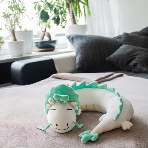 DRACA Anime Merch Plüschtier Cute Kawaii Plushies Dragon Nackenkissen Plush Merchandise Kuscheltier Travel Pillow Reisekissen Anime Kissen Süß Drache Kuscheltiere Plüschtiere