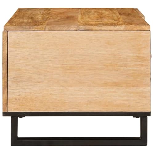 Table basse bois de mangue massif pour optimiser le rangement du salon - 5