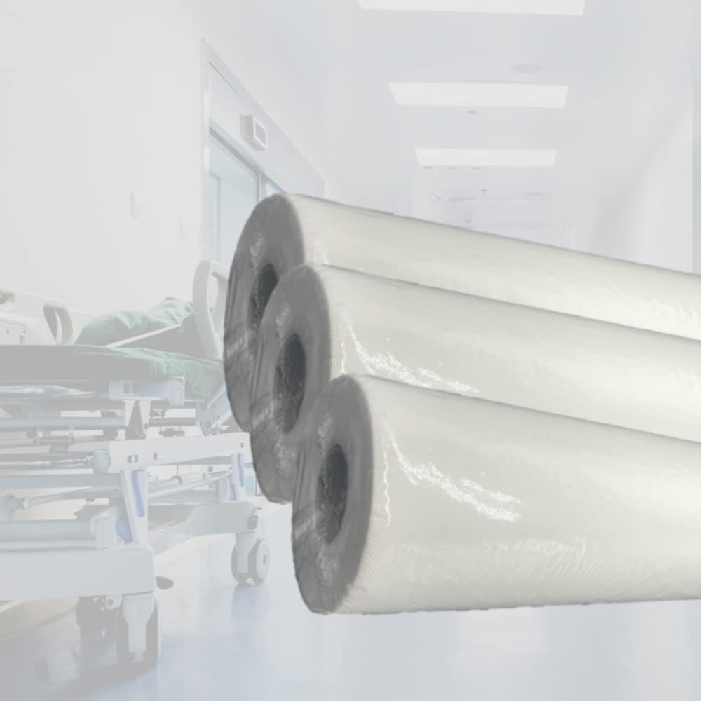 DSTOCK60 - DRAP EXAMEN GAUFRÉ - PURE OUATE BLANCHE - 50 X 35 CM - 135 FORMATS - LE LOT DE 5 ROULEAUX