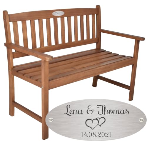 Sterngraf Bank zur Hochzeit mit Gravur zB. Herzen (Namen/Datum) Gartenbank...