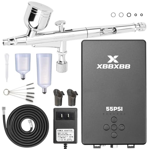 XBBXBB 55PSI Airbrush Kit with Compressor