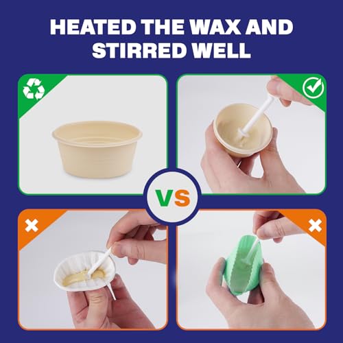 Image of Nose & Ear Waxing Kit - Hypoallergenic Wax + 30 Applicators | Painless Hair Removal for Men & Women | Includes 15 Soothing Balm Wipes & Mustache Guards | Long-Lasting Results (6 Weeks) (100g) (100g)