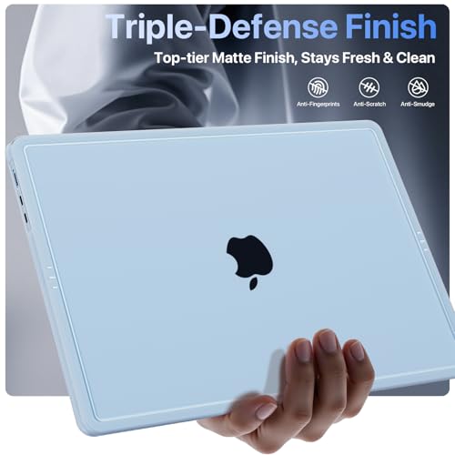 Image of Soonjet for MacBook Air 15 inch Case | M5 M4 M3 M2 2026 2025-2023 | Thinner, Lighter, Tougher | True-to-Original Color | Protective Hard Shell Laptop Cover | A3448 A3241 A3114 A2941 | Sky Blue Clear
