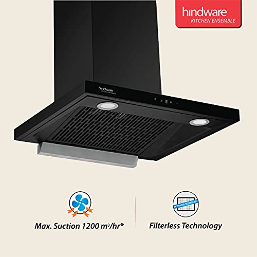 Image of Hindware Smart Appliances Alexio Autoclean 60cm 1200 m /hr (Black), Motion sensor technology,Max Suction of 1200 m /hr & Filterless Technology