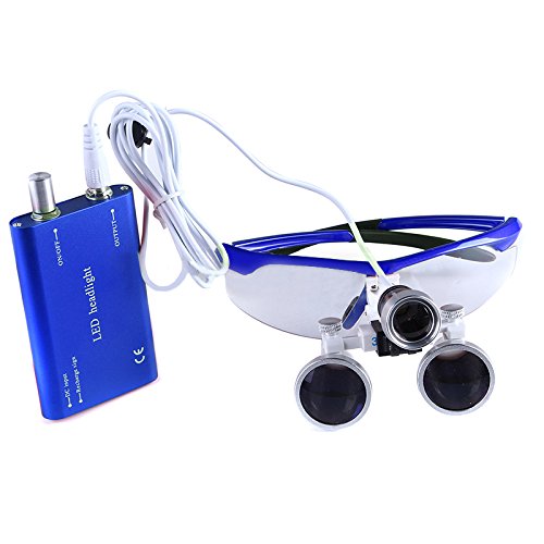 Loupes binoculaires dentaires portables en verre optique 3.5X-R avec lampe LED